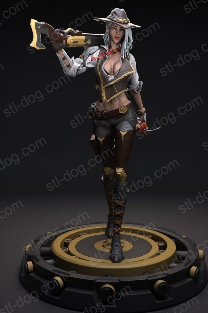 Overwatch（守望先锋）中的Ashe 3D打印模型图纸